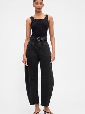 H&M Black Barrel Cut Jeans